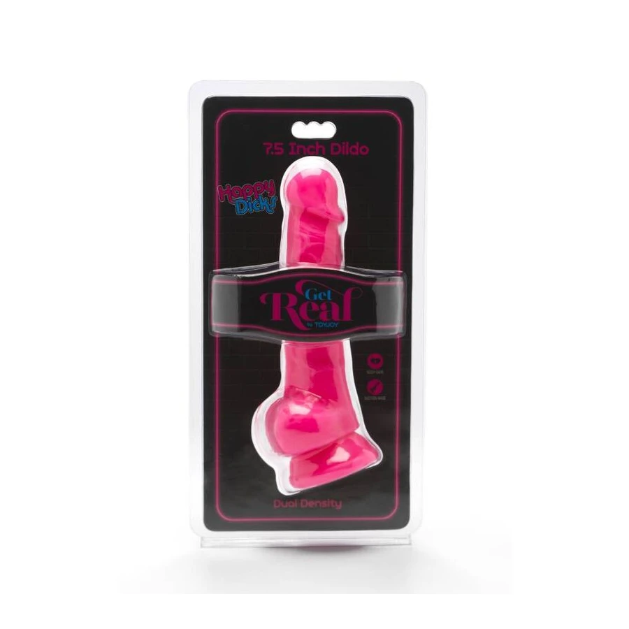 GET REAL - HAPPY DICKS 19 CM CON SFERE ROSA